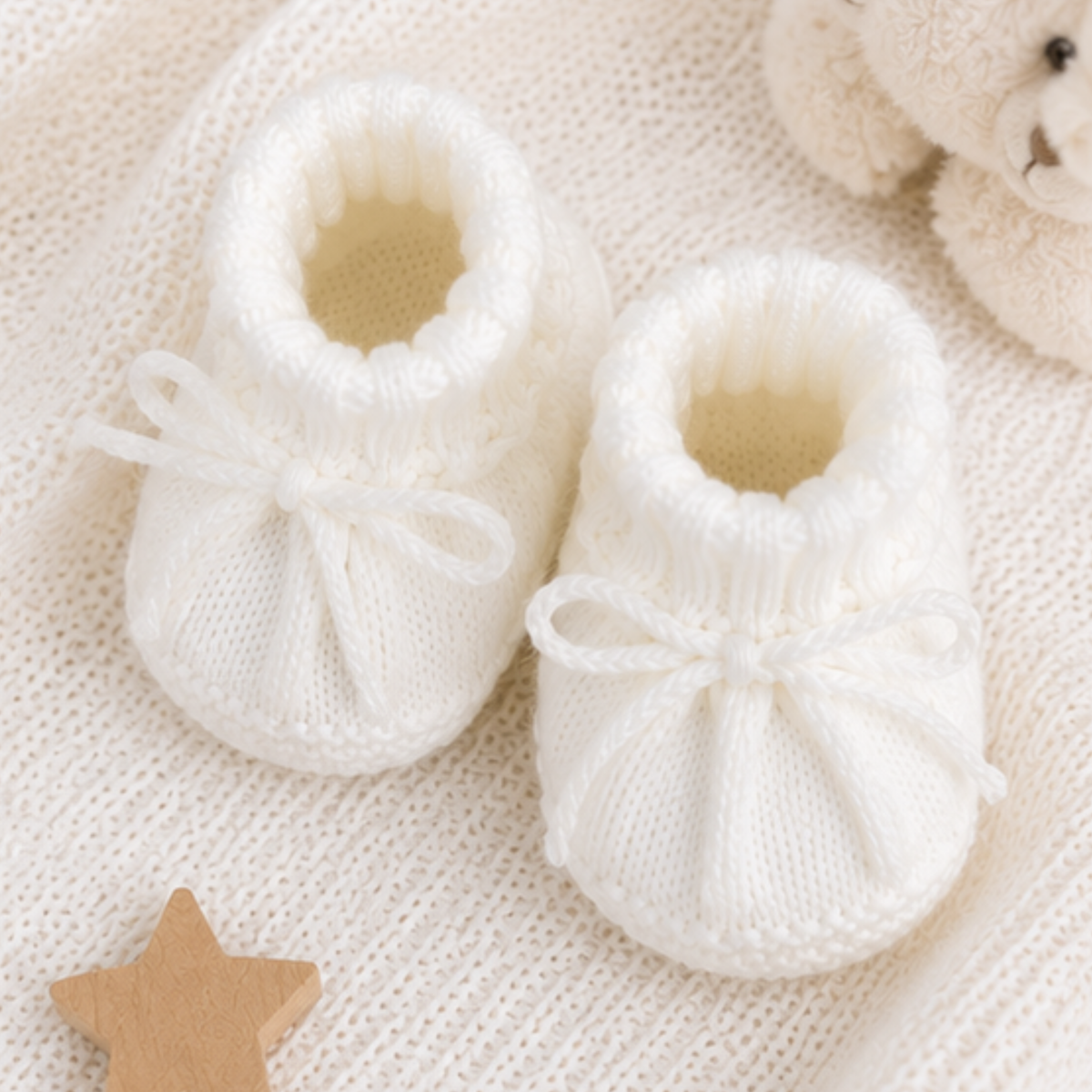 Pearl Snuggle Socks — white baby socks, view 3